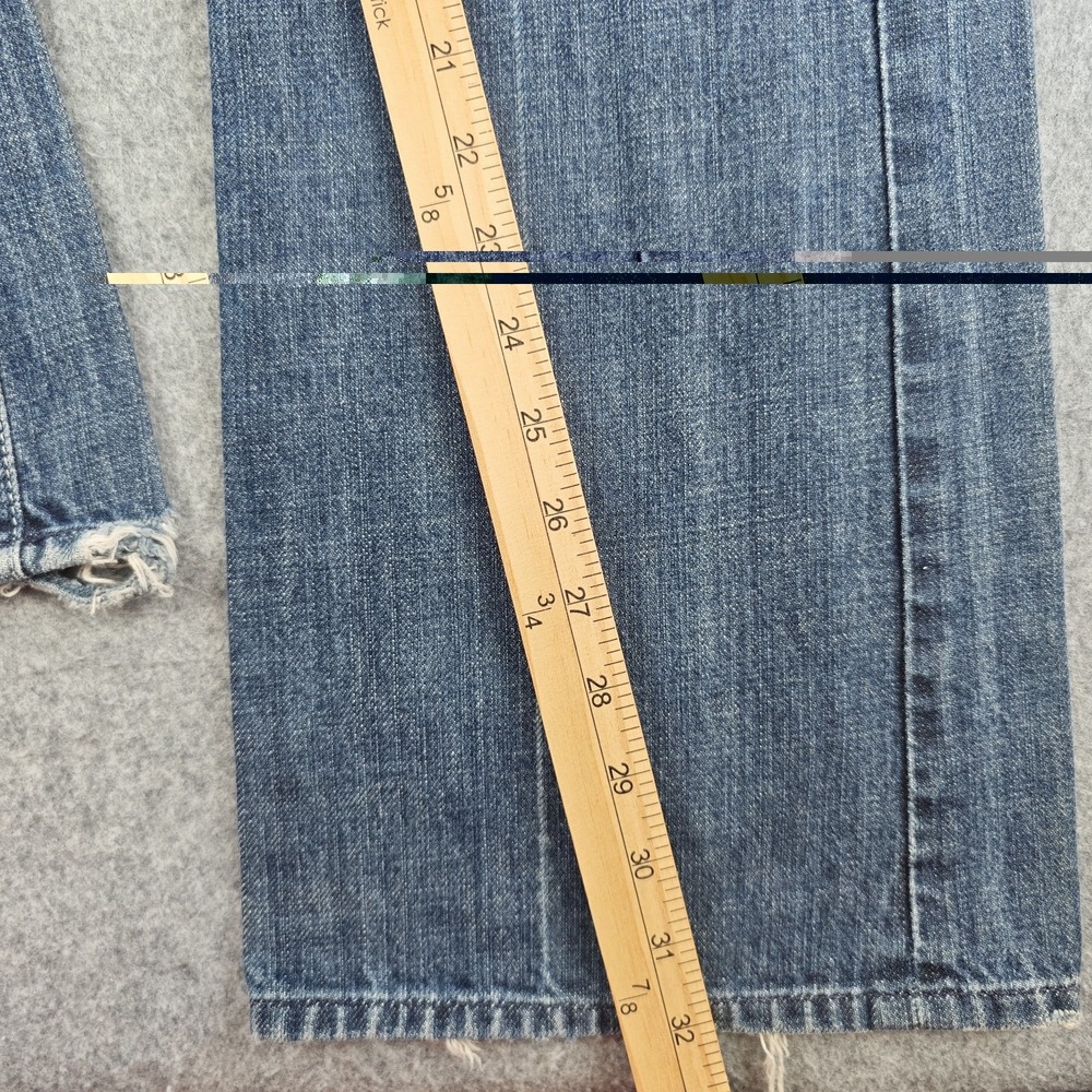 7 For All Mankind A Pocket Jeans Women's 30x32 Bootcut Y2k Low Rise Distressed - Picture 3 of 12